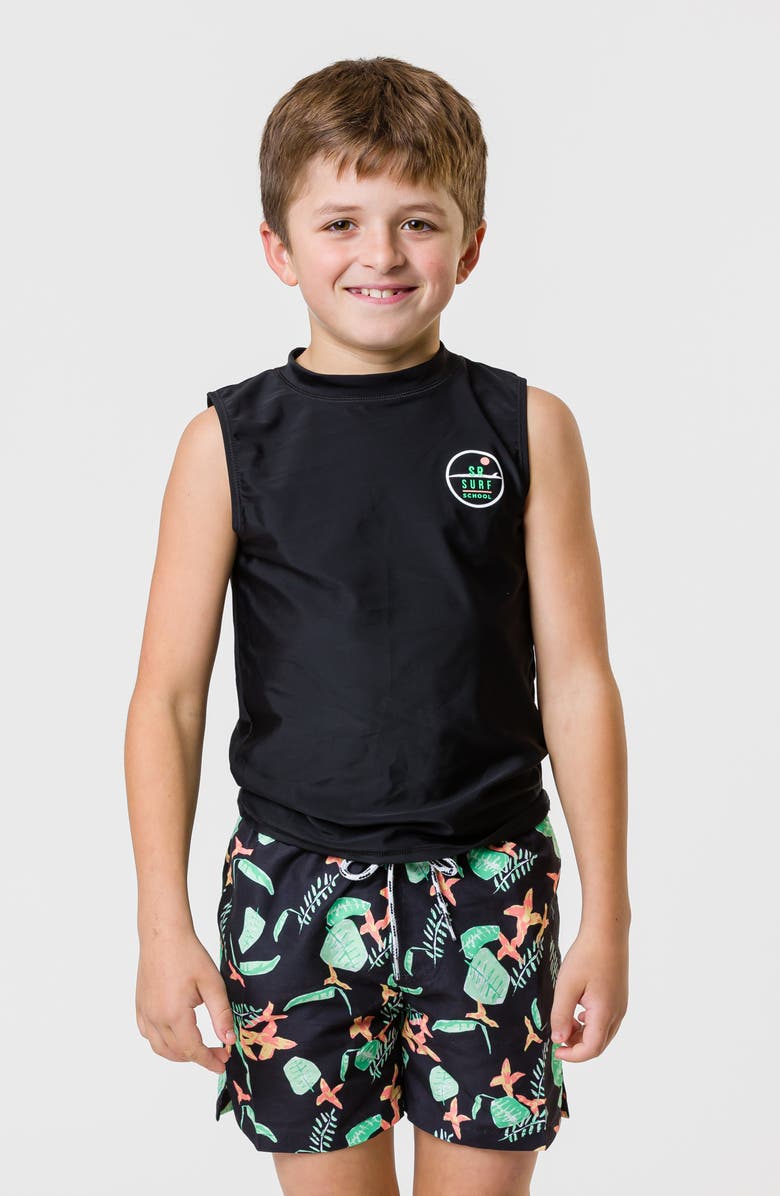 Snapper Rock Kids' Surf School Sleeveless Rashguard Top, Alternate, color,