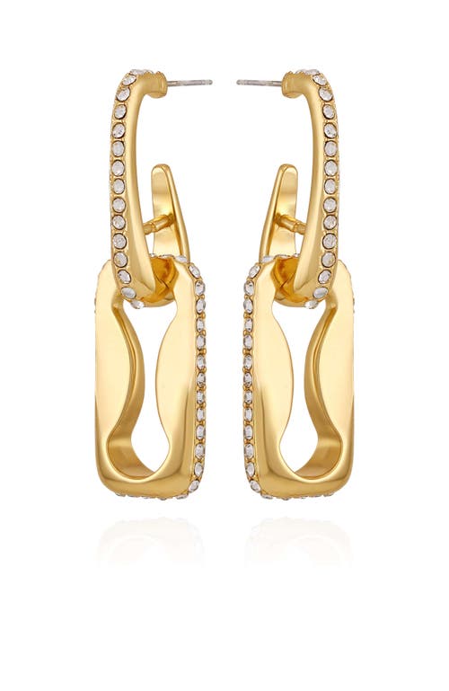 Vince Camuto Gold-tone Pave Interlocking Link Earrings In Gold