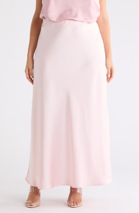 Satin A-Line Skirt (Plus)