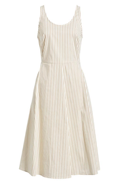 Wyeth Striped Sleeveless Sundress With Pockets In Cream/copper