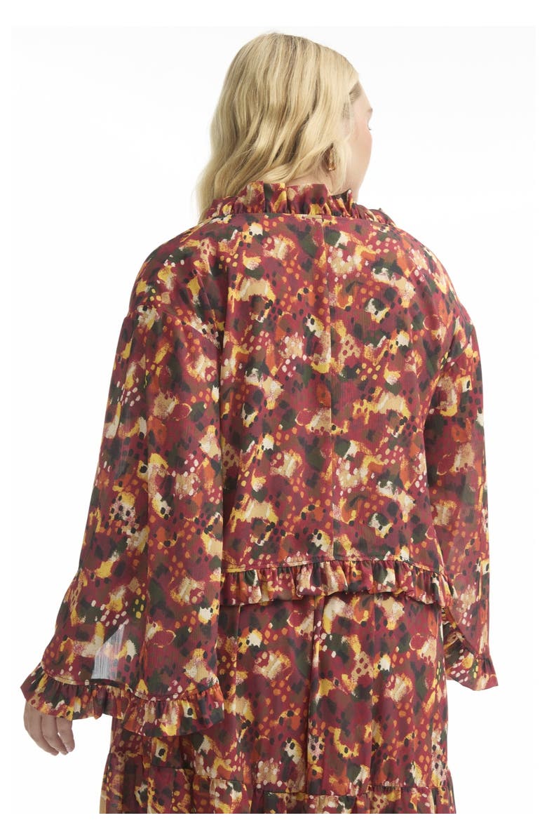 June + Vie Ruffle Tie-Front Top, Alternate, color, Dotted