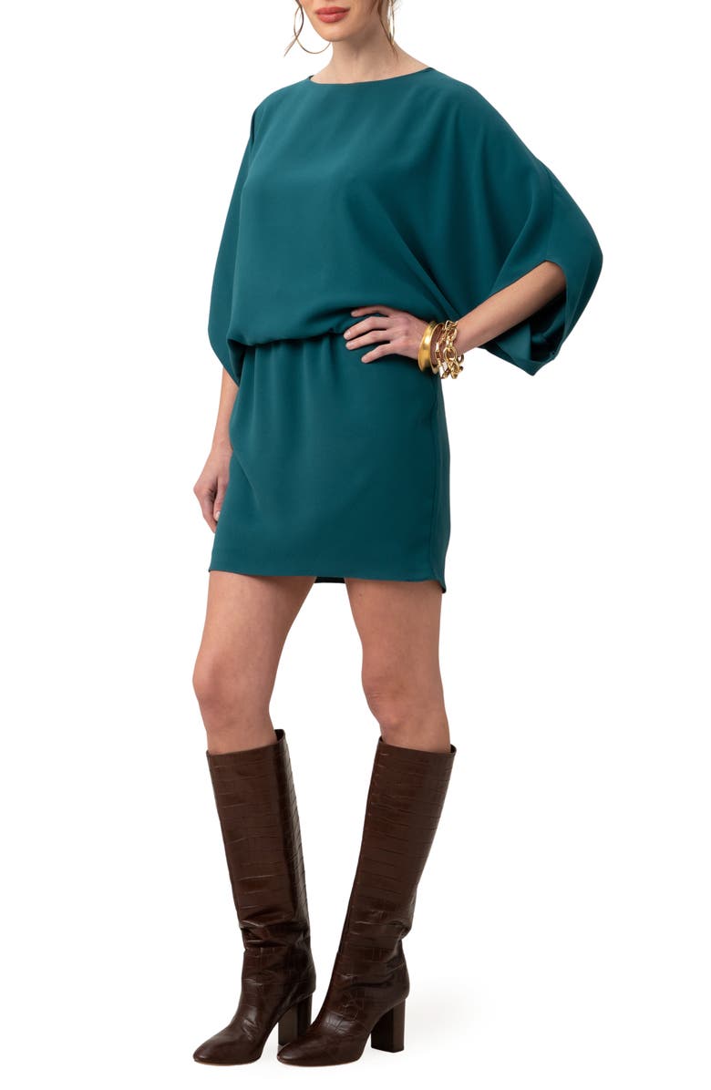 Trina Turk Manhattan Dropped Waist Dress, Alternate, color, Greenwich Green