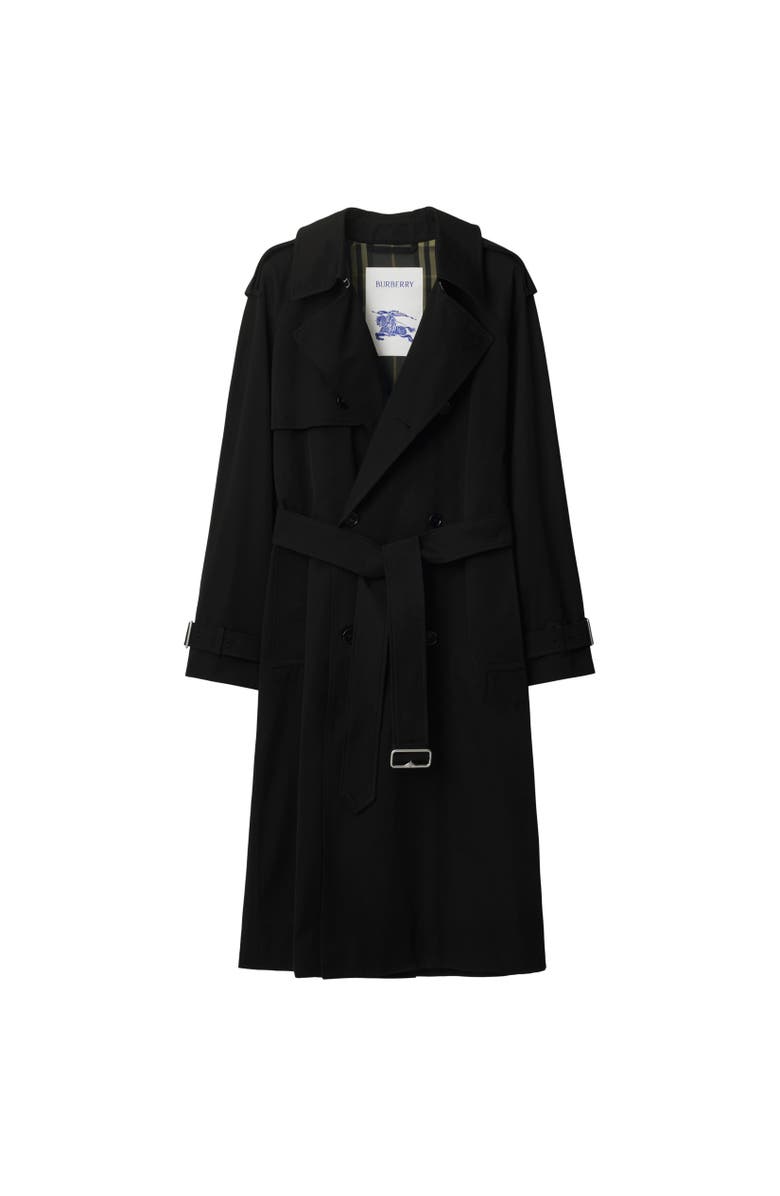 Burberry Long Gabardine Trench Coat, Alternate, color,