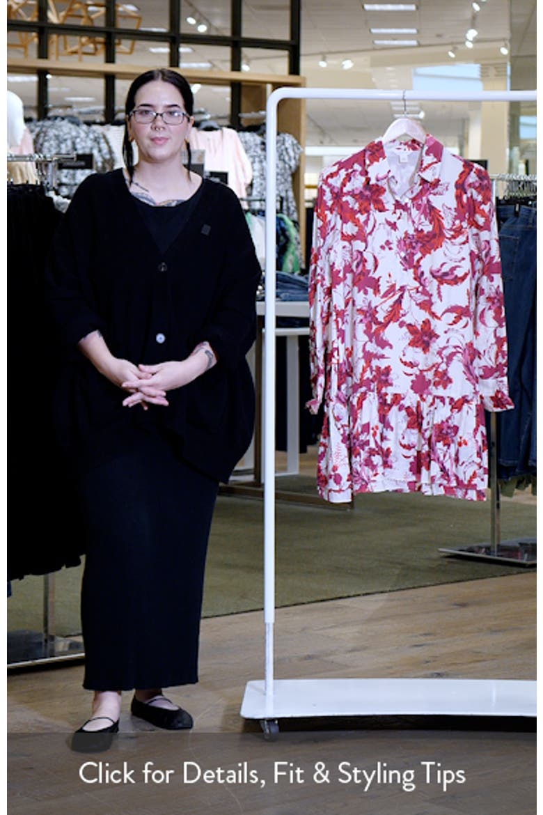 Flounce Hem Long Sleeve Mini Shirtdress video