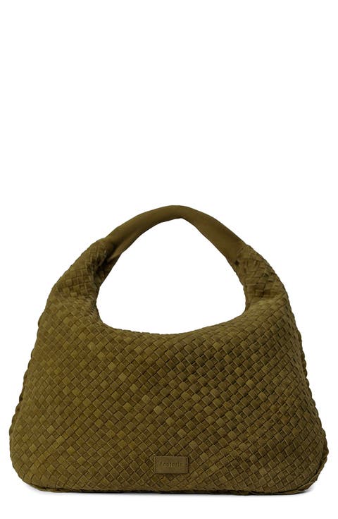 San Angelo Woven Suede Hobo Bag