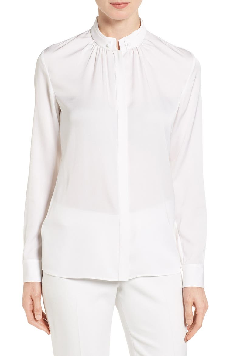 'Blusil' Stretch Silk Blouse, Main, color, SHEER PINK