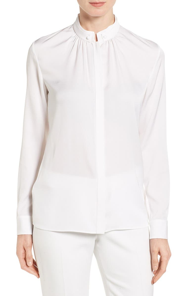 BOSS 'Blusil' Stretch Silk Blouse, Main, color, 