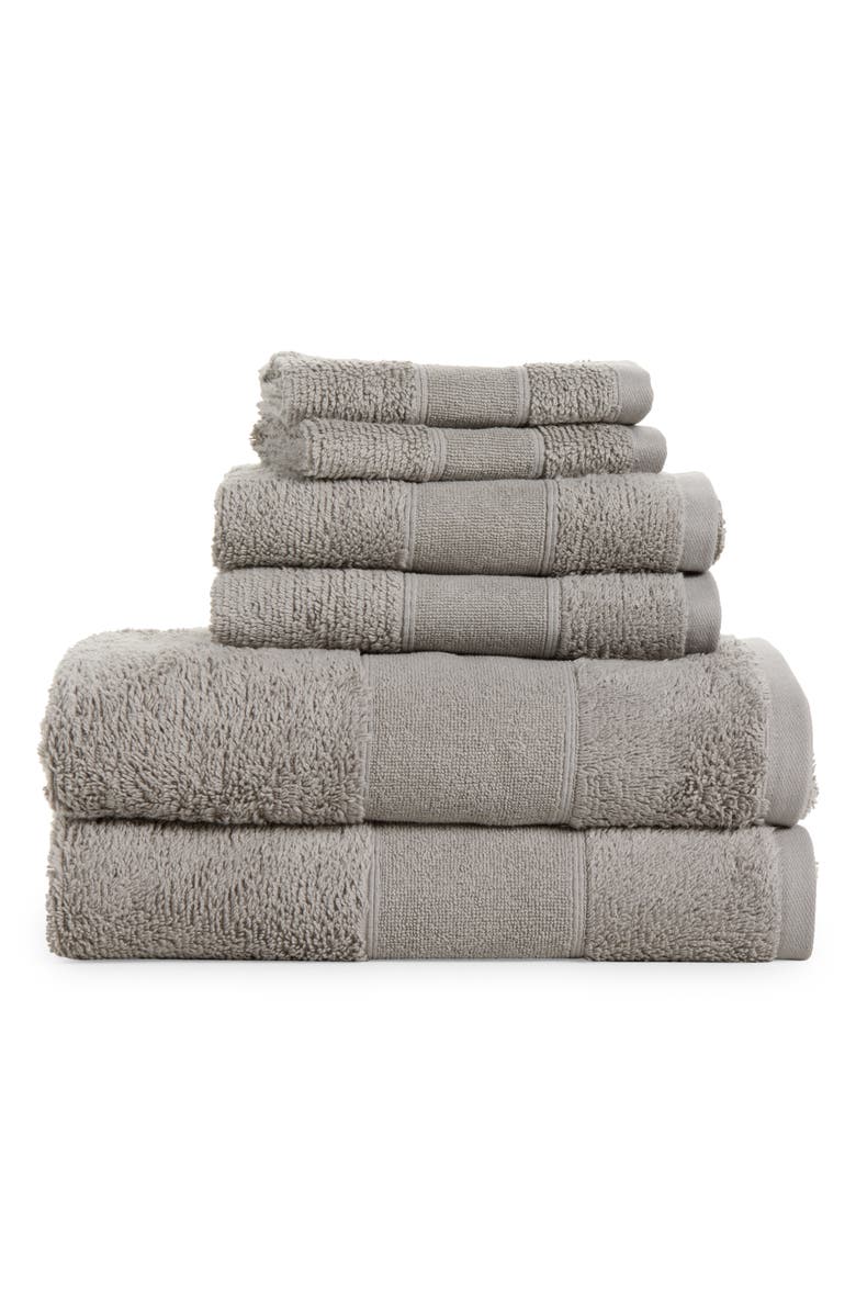 Kassatex Turkish Cotton 6-Piece Towel Set, Main, color, Aluminum