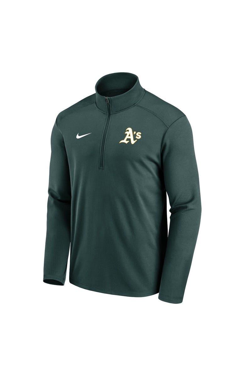Nike Men's Nike Green Oakland Athletics Agility Pacer Lightweight Performance Half-Zip Top, Alternate, color, 