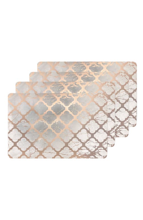 Dainty Home Marble Print Set Of 4 Placemats In Brown