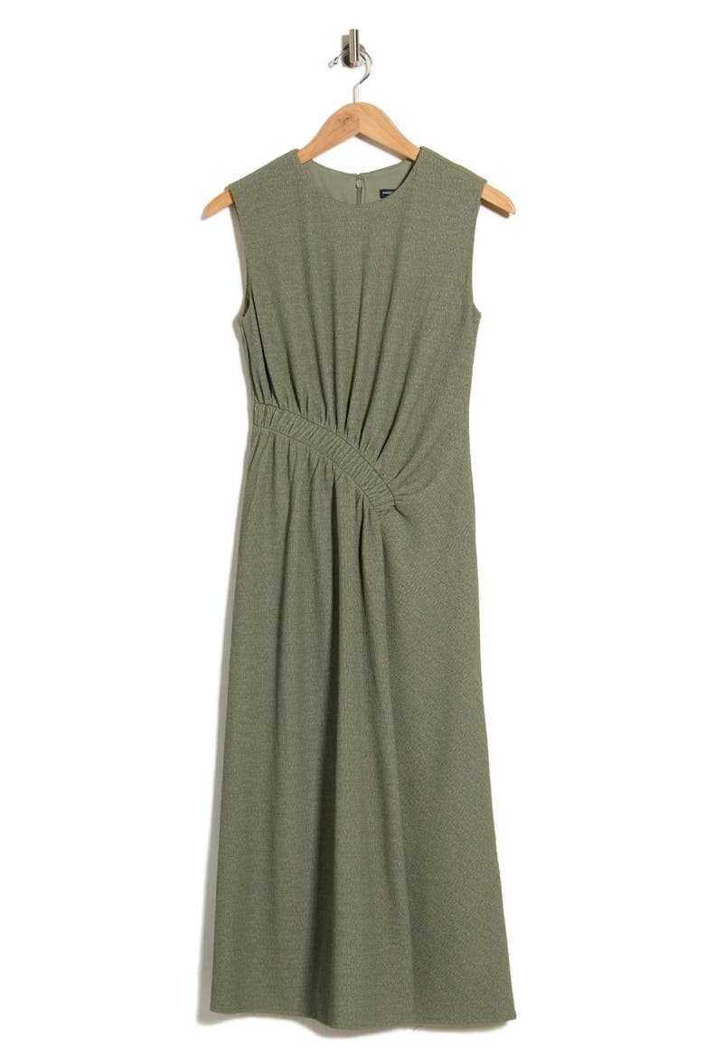 Sleeveless Shirred Waist Midi Dress, Alternate, color, SAGE GREEN