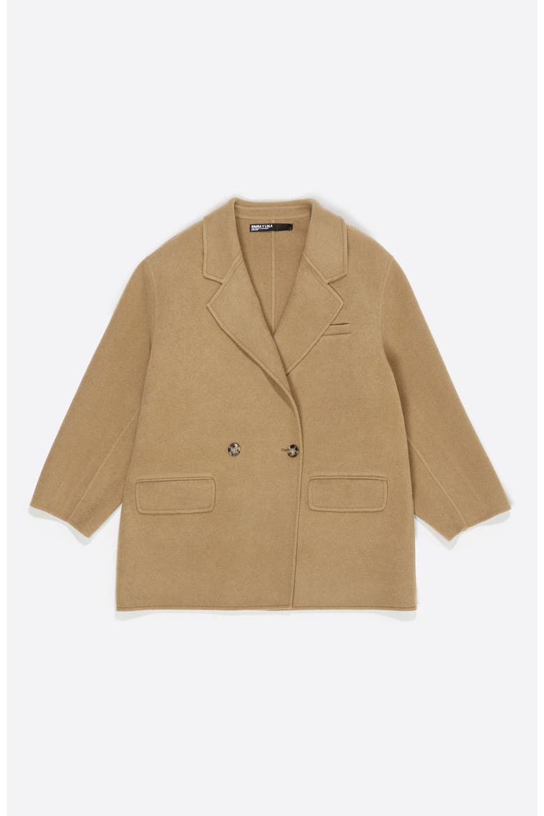 Double-Face Double-Breasted Jacket, Alternate, color, LIGHT KHAKI