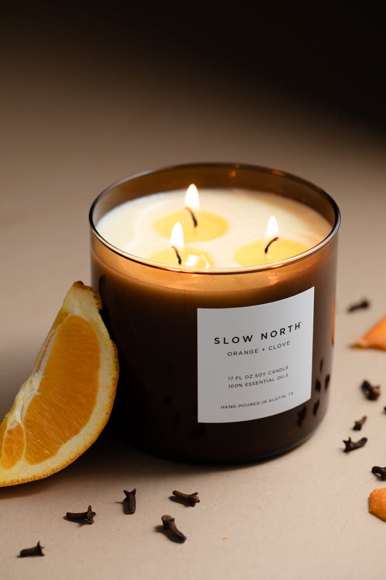 Orange + Clove - Signature 3-Wick Candle, Alternate, color, Brown