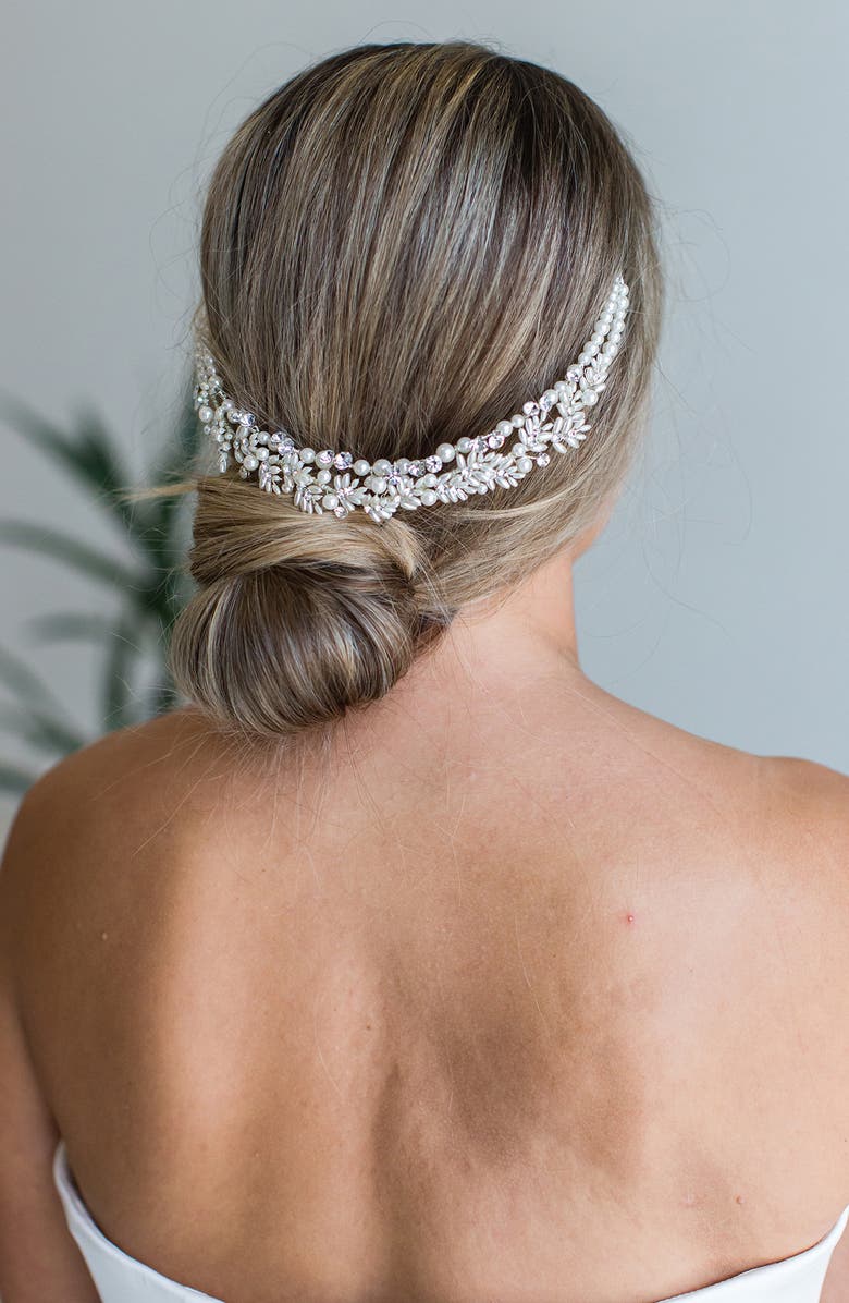 Brides & Hairpins Iriyah Crystal & Freshwater Pearl Crown, Alternate, color,