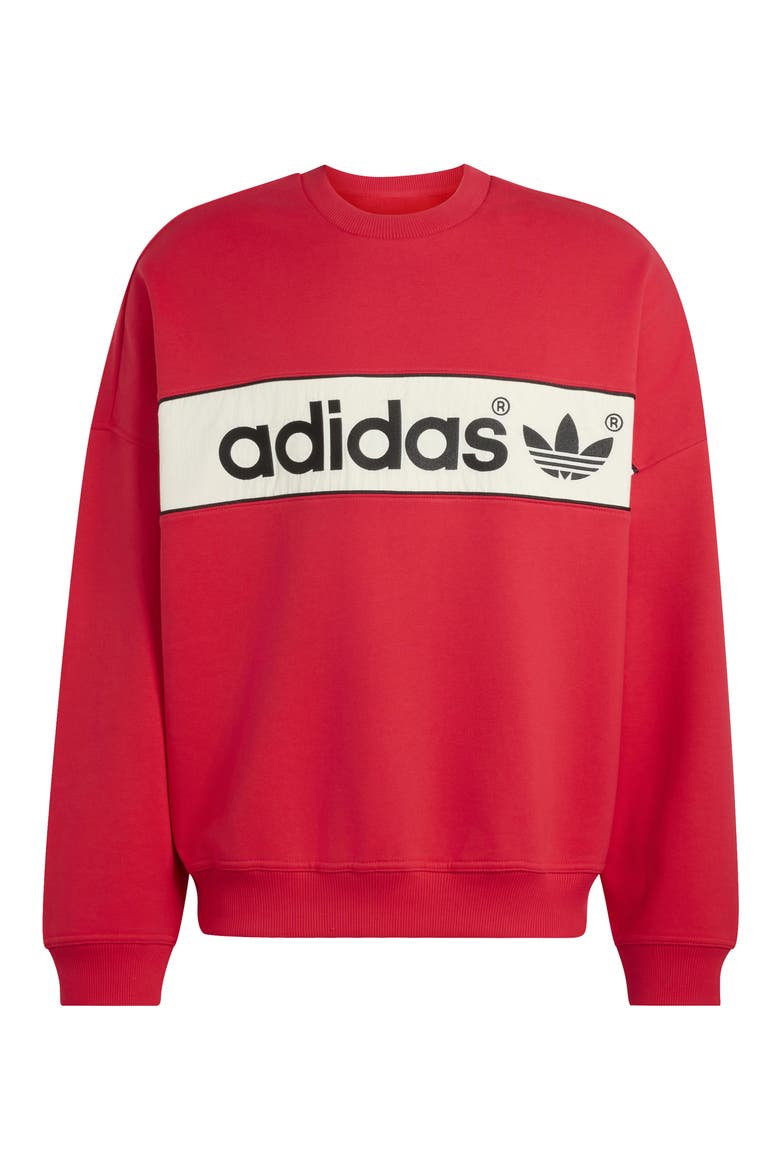 Graphic Logo Block Sweatshirt, Main, color, PURE RUBY