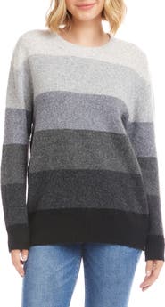 Karen Kane Ombré Stripe Colorblock Sweater