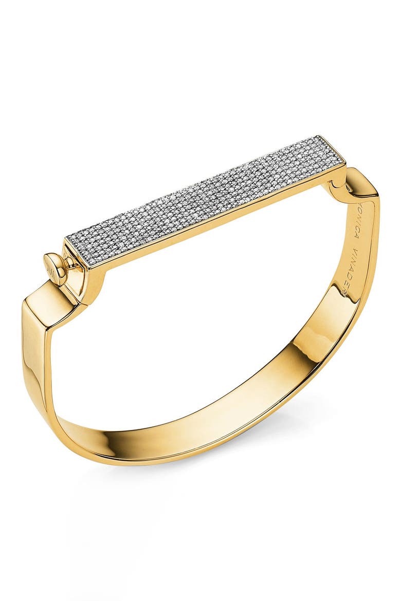 Signature Diamond Bangle, Main, color, GOLD/ DIAMOND