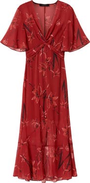 AllSaints Mollie Twist Front Midi Dress