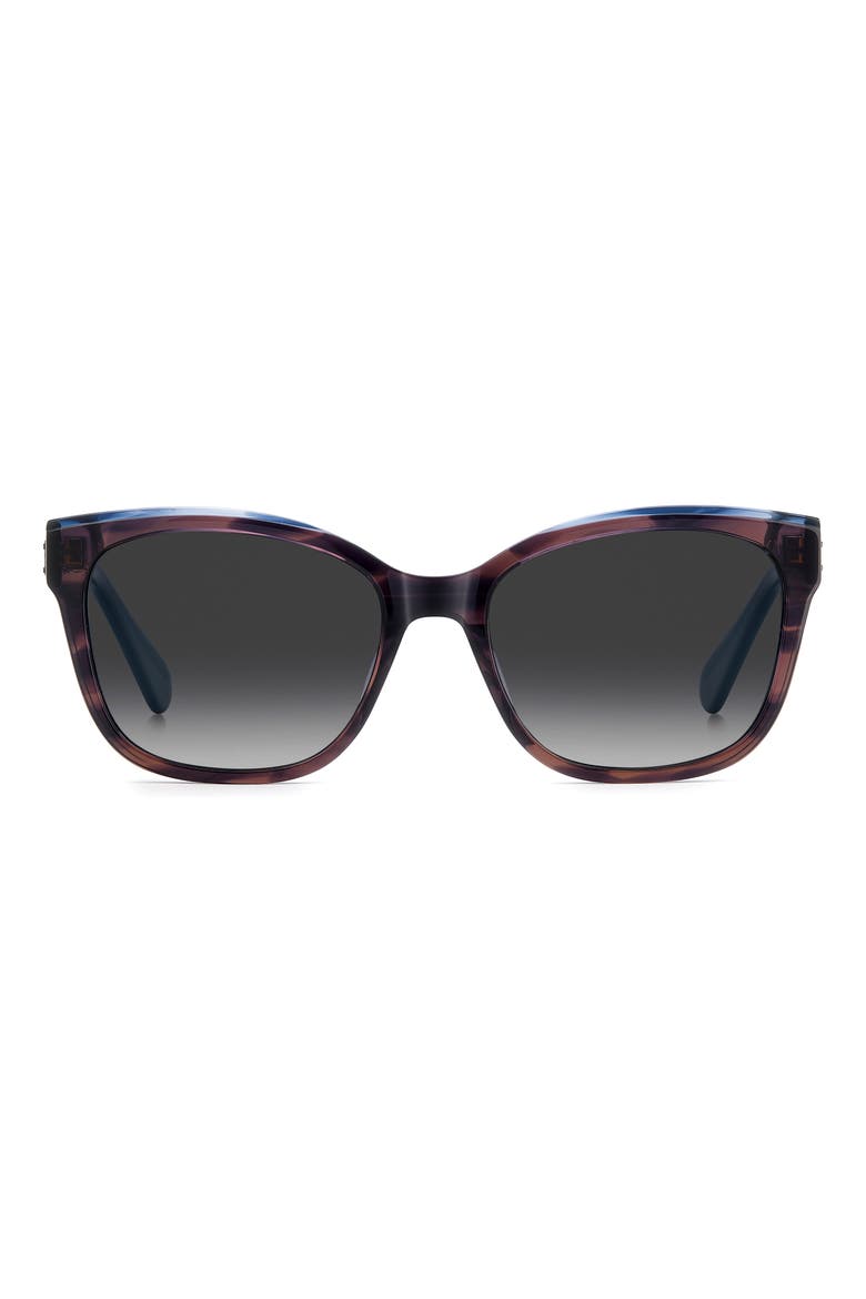 fatimah 55mm gradient polarized rectangular sunglasses, Main, color, BLUE RED STRIPED MULTI/ GREY