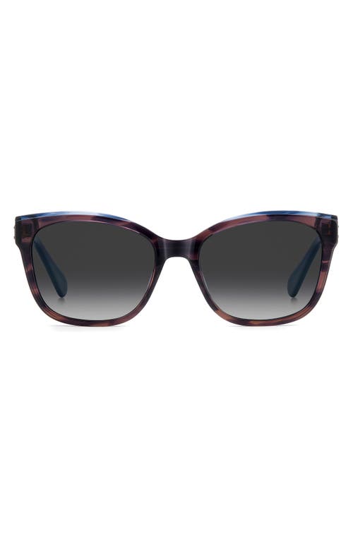 Kate Spade New York Fatimah 55mm Gradient Polarized Rectangular Sunglasses In Gray