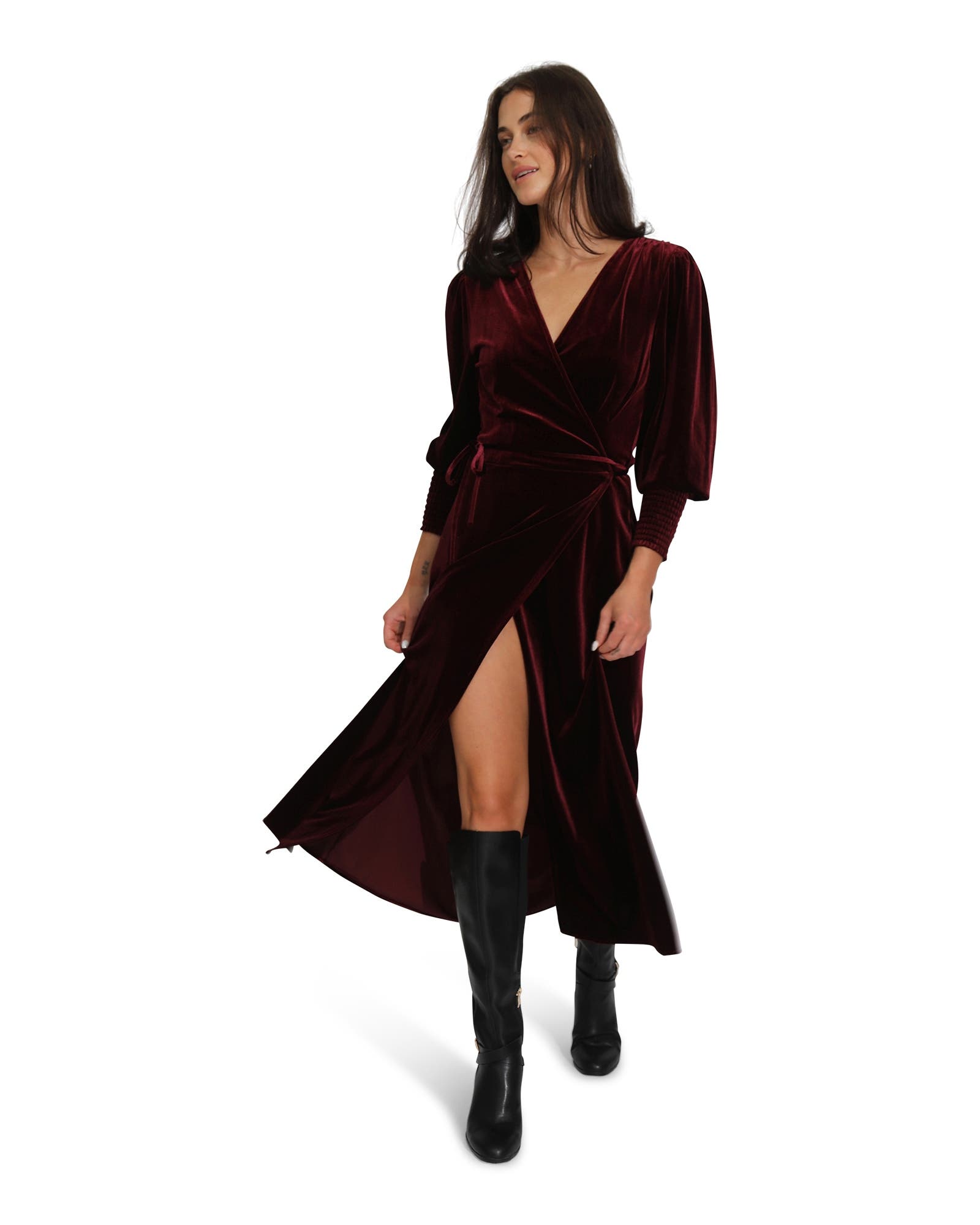 Current Mood Velvet Wrap Dress - image 5