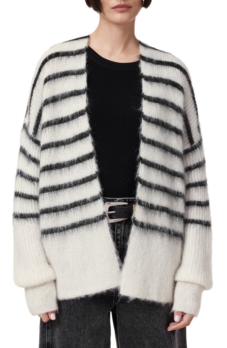AllSaints Riga Stripe Cardigan, Main, color, 