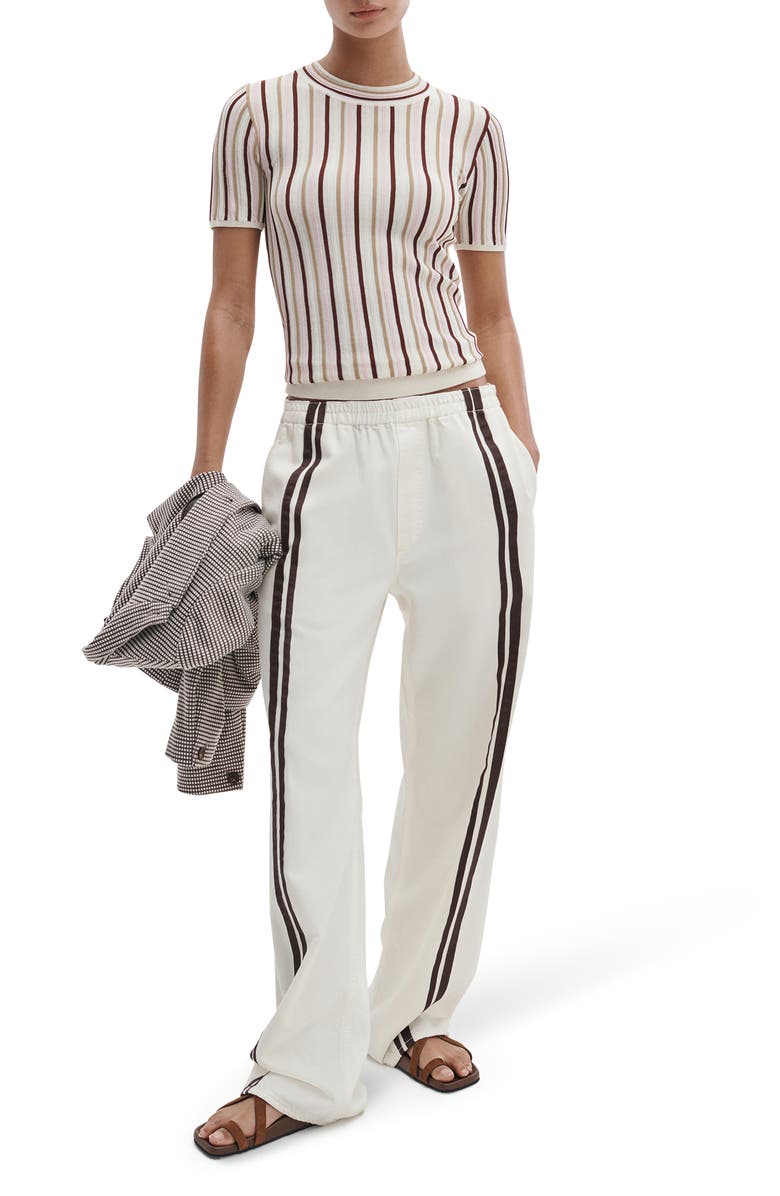 rag & bone Victoria Stripe Rib Knit Top, Alternate, color, Pink Multi