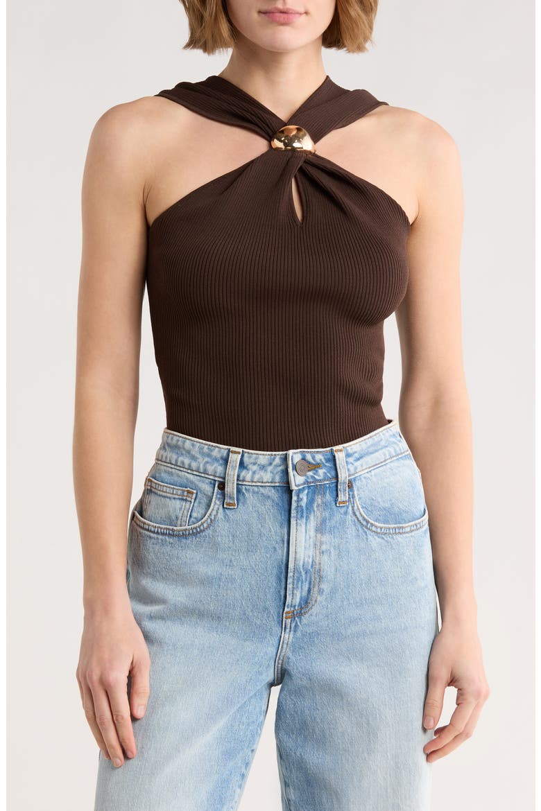 Gold Orb Sweater Tank, Main, color, BROWN