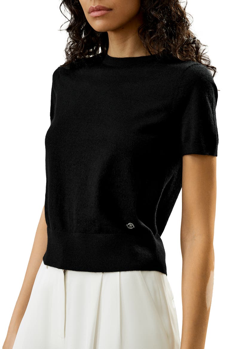 Women's Cashmere Round Neck Sweater, Main, color, Black