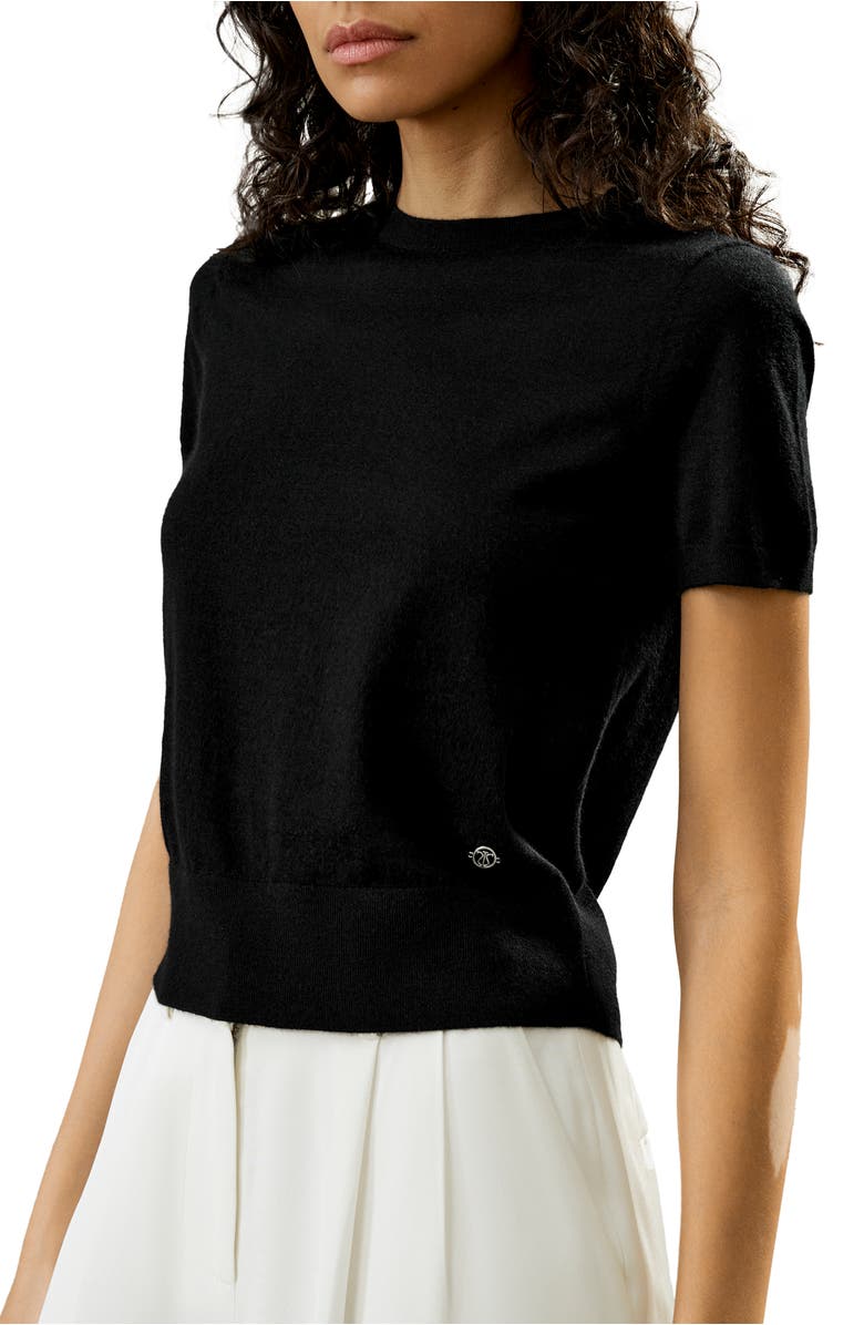 Lilysilk Women's Cashmere Round Neck Sweater, Main, color, Black
