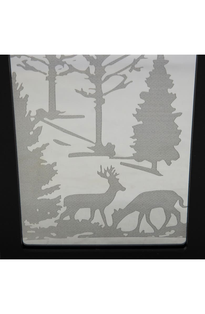 Northlight LED Lighted Deer and Winter Trees Christmas Lantern - 11", Alternate, color, Black
