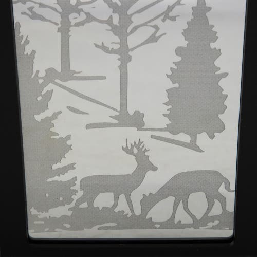 Northlight Led Lighted Deer And Winter Trees Christmas Lantern In Black