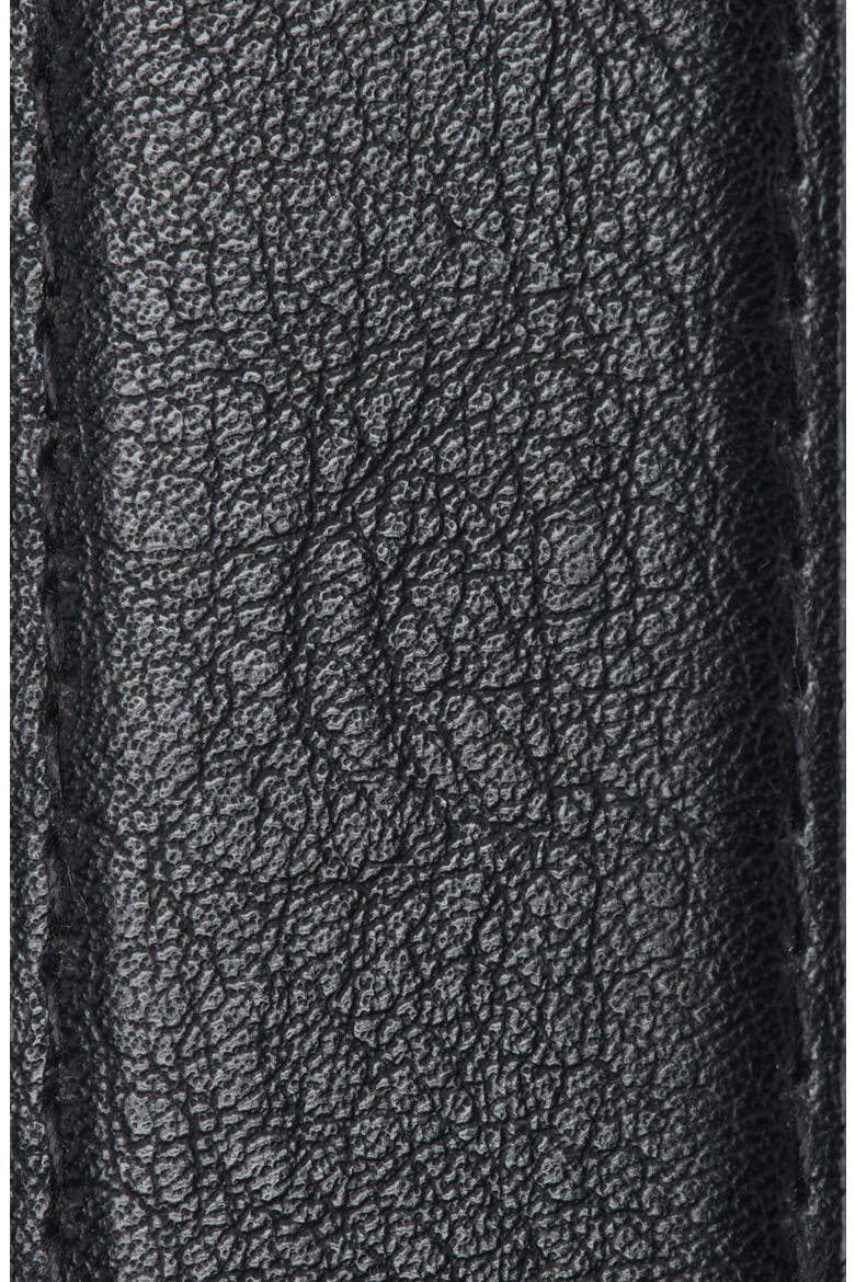 Textured Faux Leather Belt, Alternate, color, BLACK