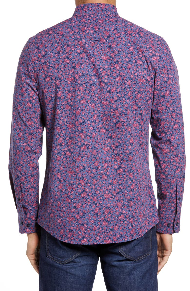 Nordstrom Tech-Smart Trim Fit Floral Button-Up Shirt, Alternate, color, 
