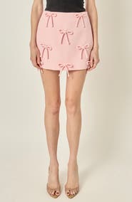 English Factory Bow Embellished Miniskirt