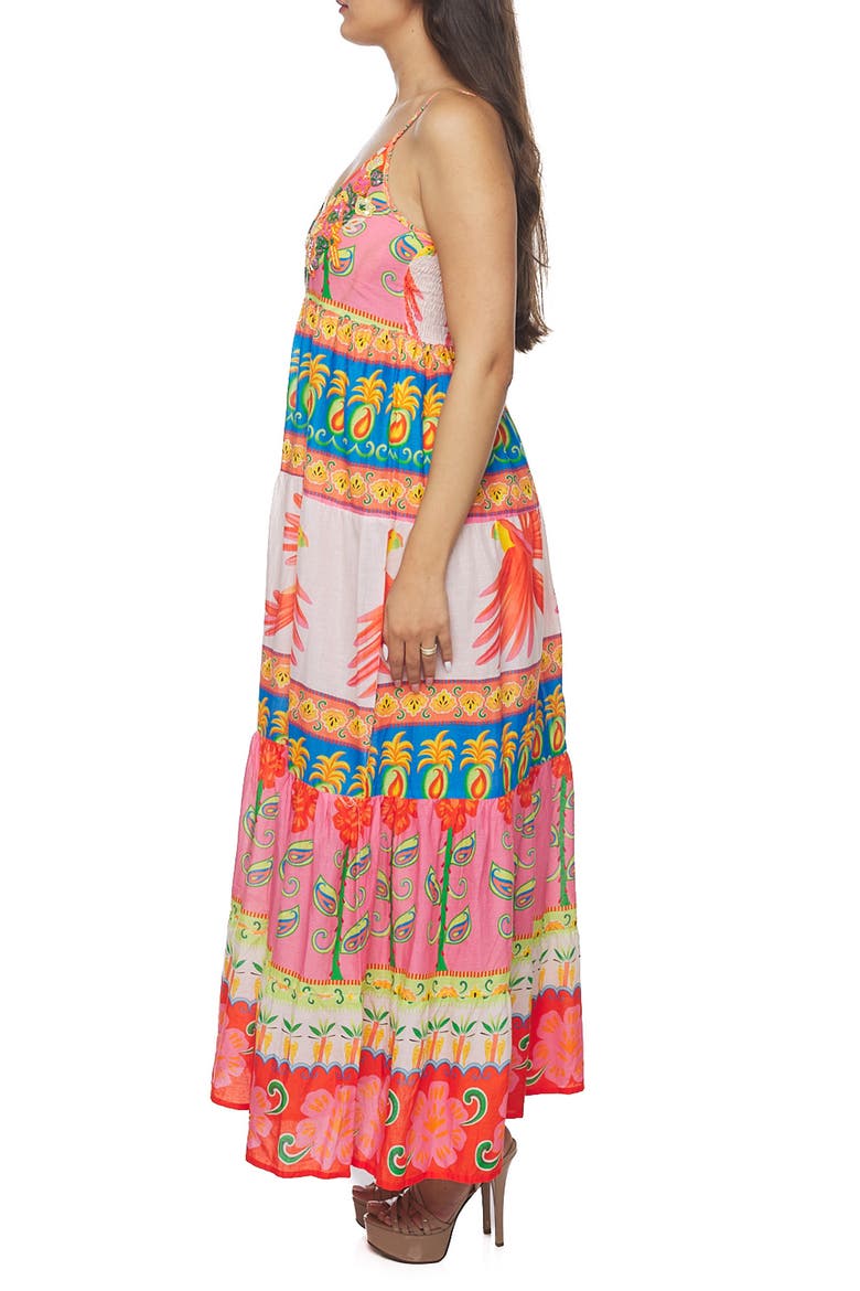 Bead Embellished Tiered Maxi Dress, Alternate, color, ORANGE