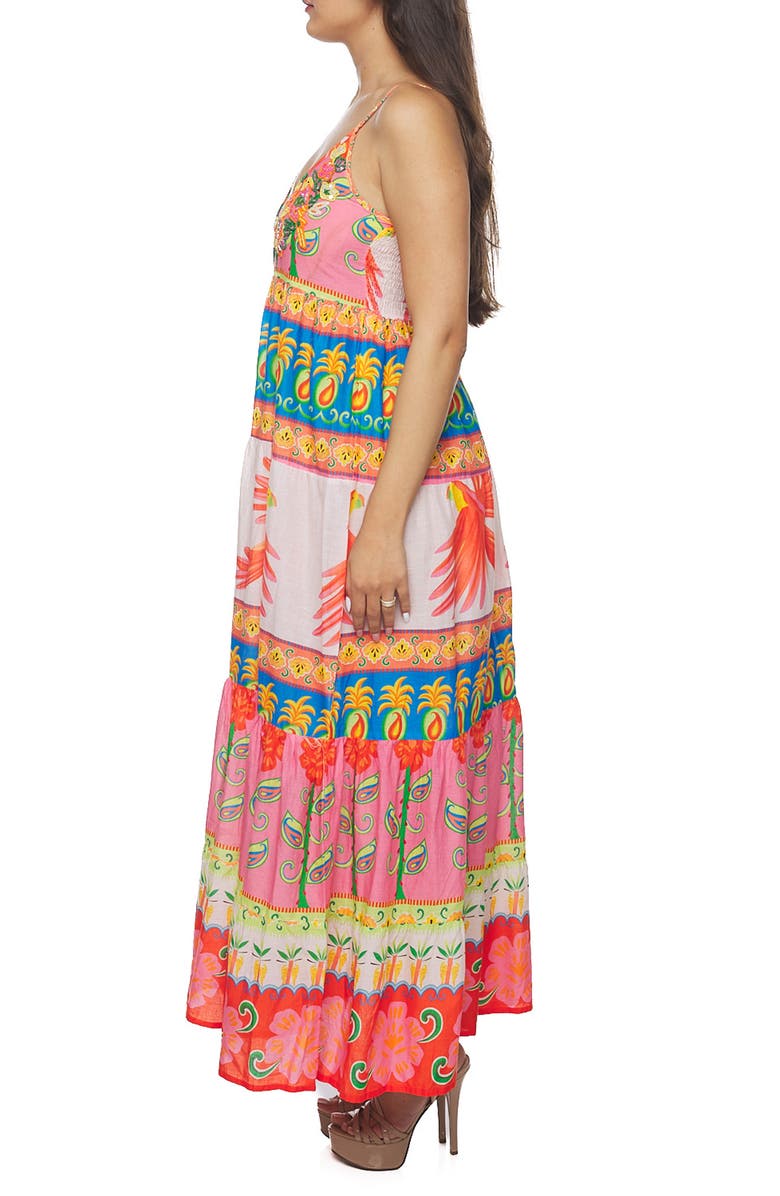 RANEES Bead Embellished Tiered Maxi Dress, Alternate, color, Orange