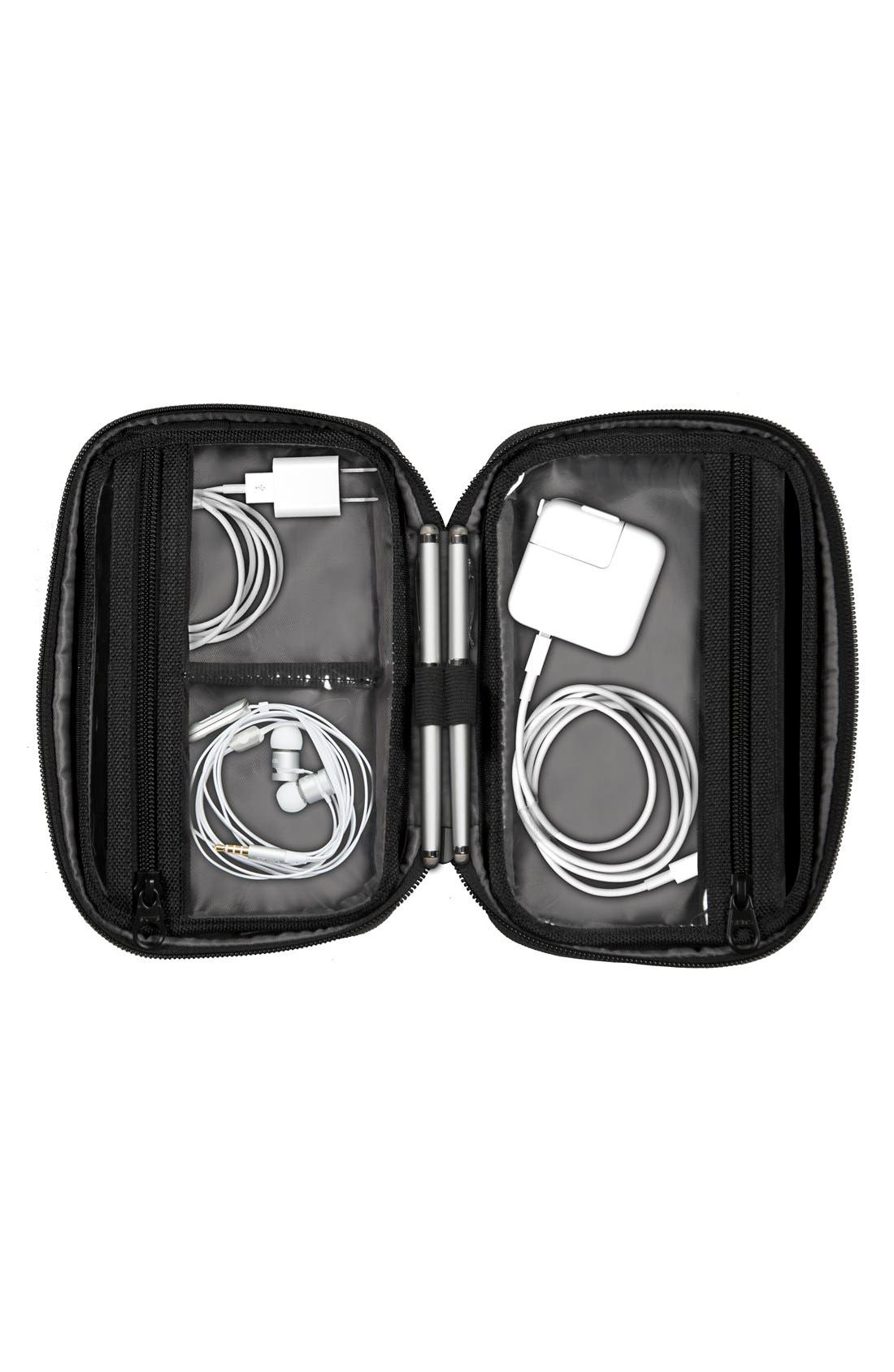 Providence Clever Leather Compact Tech Bag, Alternate, color, BLACK
