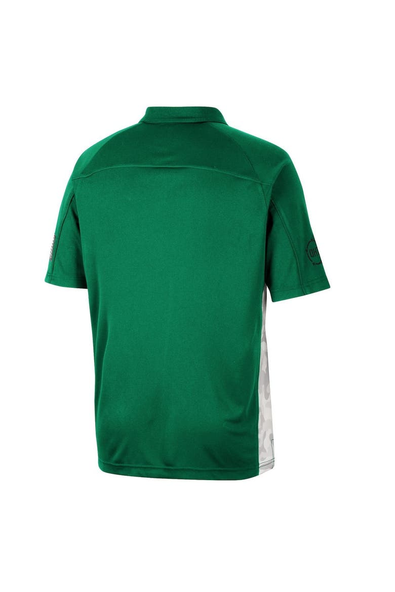 Men's Colosseum Kelly Green North Texas Mean Green OHT Military Appreciation Snow Camo Polo, Alternate, color, Kelly Green