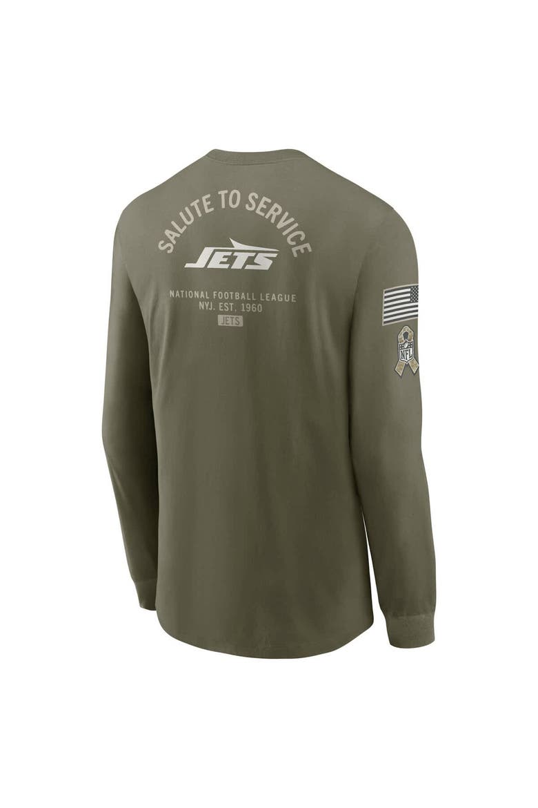 Men's Nike Olive New York Jets 2025 Salute to Service Sideline Long Sleeve T-Shirt, Alternate, color, Olive