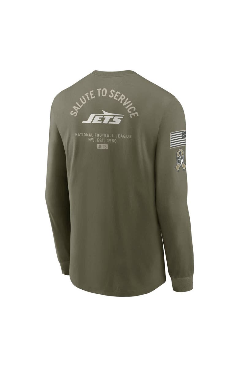 Nike Men's Nike Olive New York Jets 2025 Salute to Service Sideline Long Sleeve T-Shirt, Alternate, color, Olive