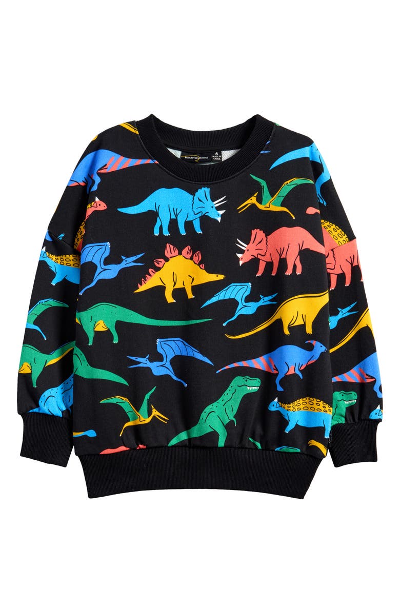 Rock Your Baby Kids
 Dino Bright Cotton Sweatshirt, Main, color, 
