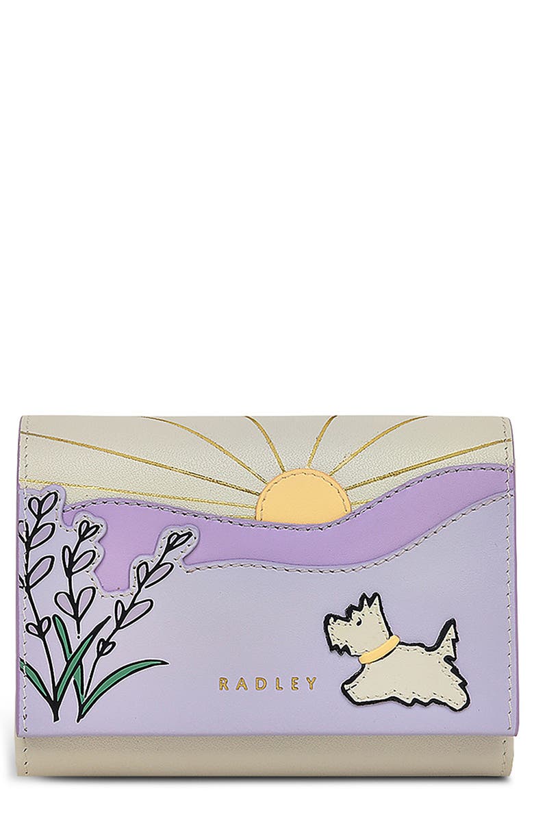 Radley Lavender Fields Medium Flapover Wallet, Main, color, Chalk