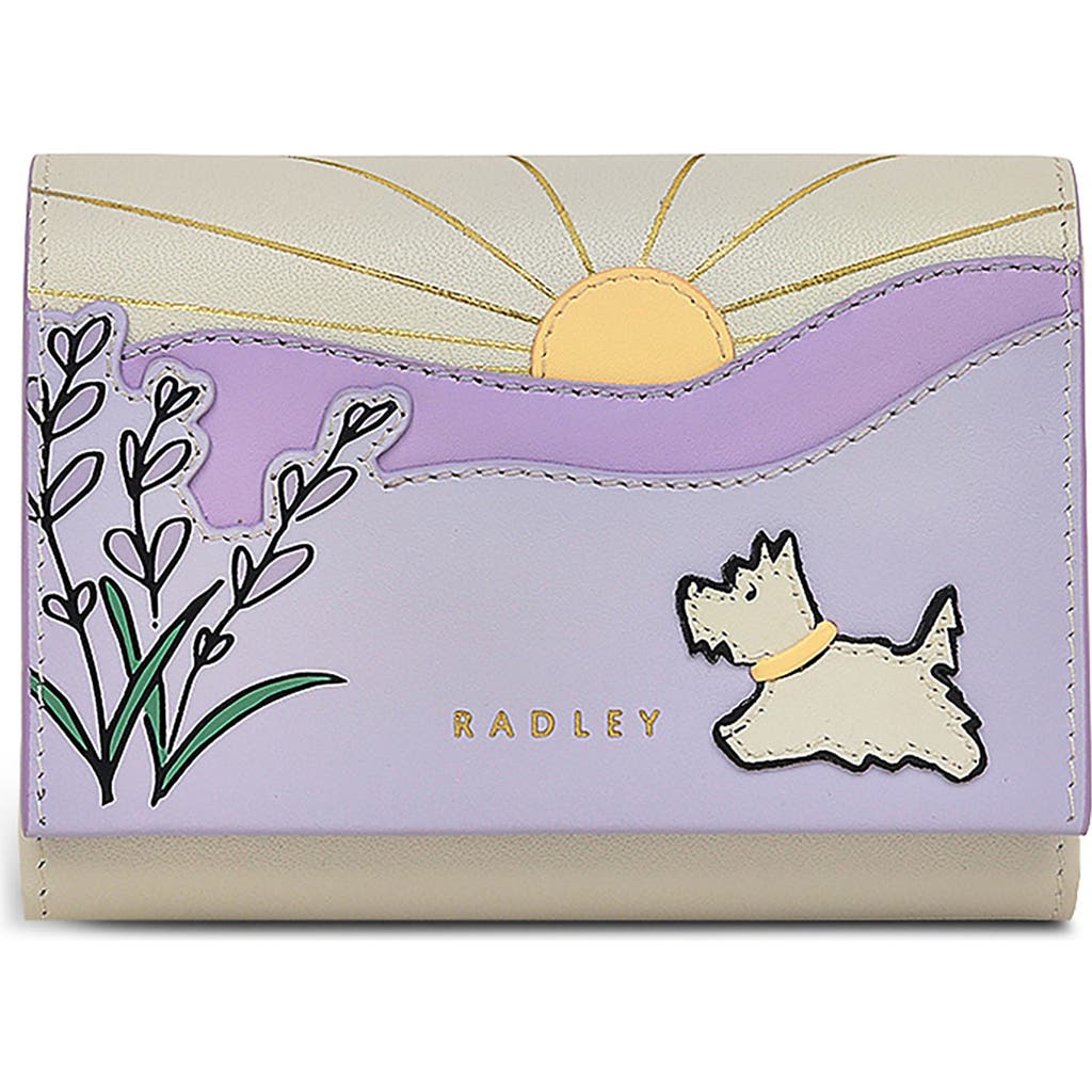 Radley Lavender Fields Medium Flapover Wallet In Gray