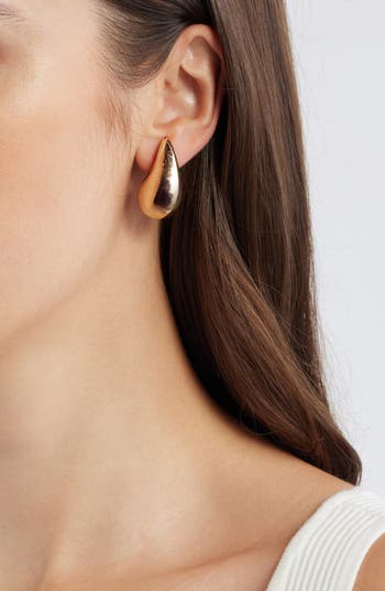 Polished Teardrop Stud Earrings