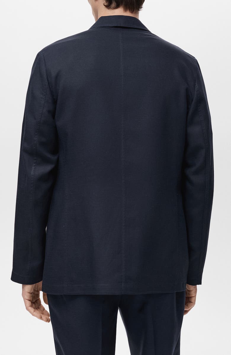 MANGO Slim Fit Lyocell & Linen Suit Jacket, Alternate, color, Dark Navy