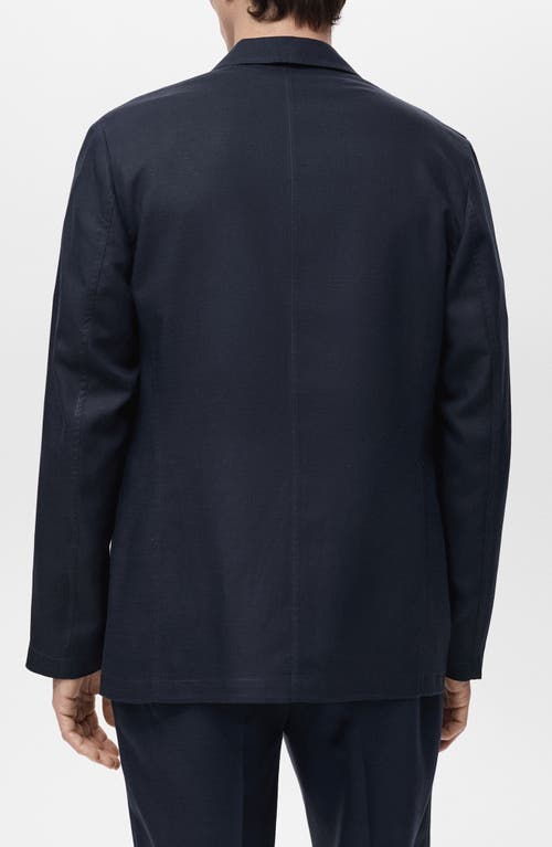 Mango Slim Fit Lyocell & Linen Suit Jacket In Black