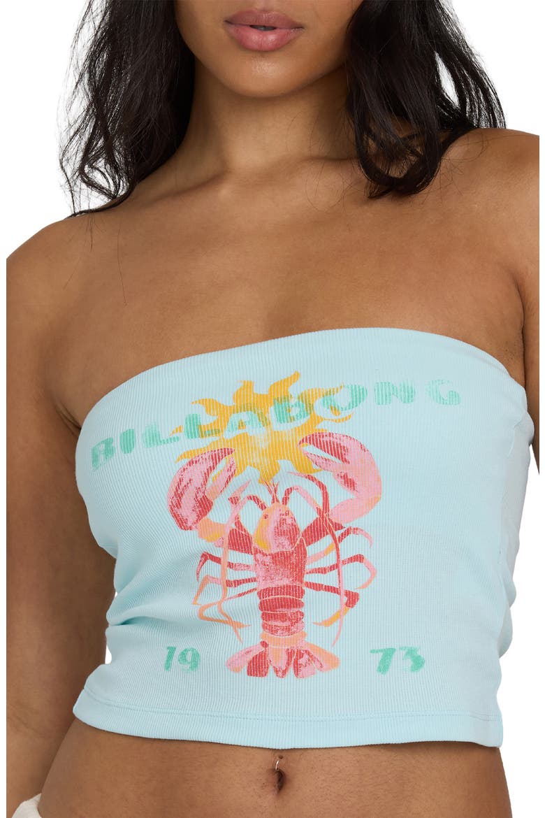 Cocoa Graphic Strapless Top, Alternate, color, CLEARWATER