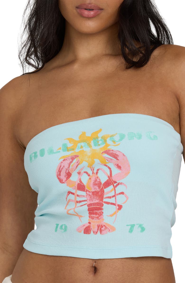 Billabong Cocoa Graphic Strapless Top, Alternate, color, Clearwater