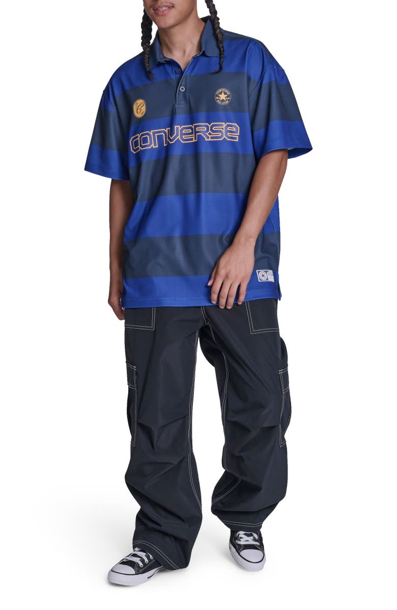 Converse Retro Chuck Short Sleeve Polo Shirt, Alternate, color, Converse Blue Multi